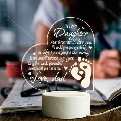 To My Daughter - Heart-shaped Night Light