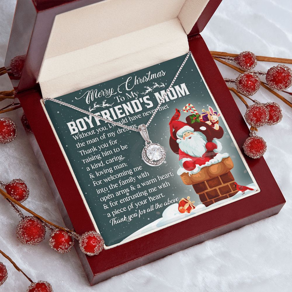 Merry Christmas To My Boyfriend's Mom - Mom Necklace, Gift For Boyfriend's Mom, Mother's Day Gift For Future Mother-in-law