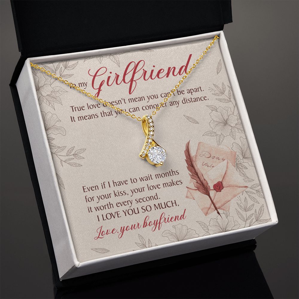 Even If I Have To Wait Months For Your Kiss, Your Love Makes It Worth Every Second - Women's Necklace, Gift For Her, Anniversary Gift, Valentine's Day Gift For Girlfriend
