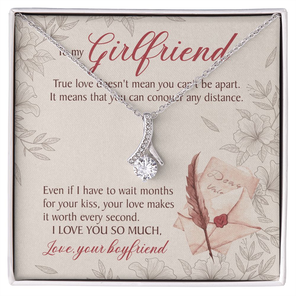 Even If I Have To Wait Months For Your Kiss, Your Love Makes It Worth Every Second - Women's Necklace, Gift For Her, Anniversary Gift, Valentine's Day Gift For Girlfriend