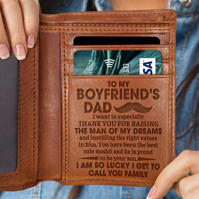 You Have Been The Best Role Model And He Is Proud To Be Your Son - Engrave Leather Wallet - Best Gifts For Boyfriend's Dad
