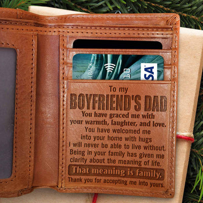 You Have Graced Me With Your Warmth, Laughter, And Love - Engrave Leather Wallet - Best Gifts For Boyfriend's Dad