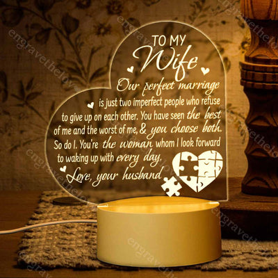 Our Perfect Marriage - Heart-shaped Night Light
