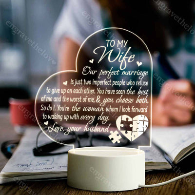 Our Perfect Marriage - Heart-shaped Night Light