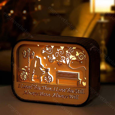 I Love You - Wood Lamp Box