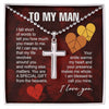 I Fall Short Of Words To Tell You How Much You Mean To Me - Cross Necklace, Gift For Boyfriend, Gift For Him, Anniversary Gifts