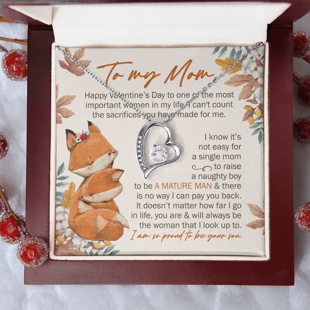 A Single Mom To Raise A Naughty Boy - Mom Necklace, Valentine's Day Gift For Mom, Mother's Day Gift For Mom