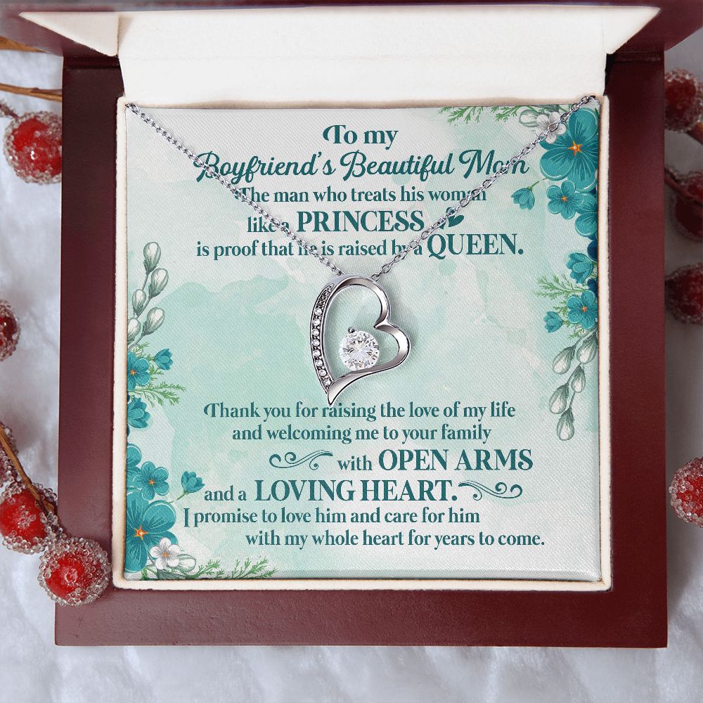 He Is Raised By A Queen - Mom Necklace, Gift For Boyfriend's Mom, Mother's Day Gift For Future Mother-in-law