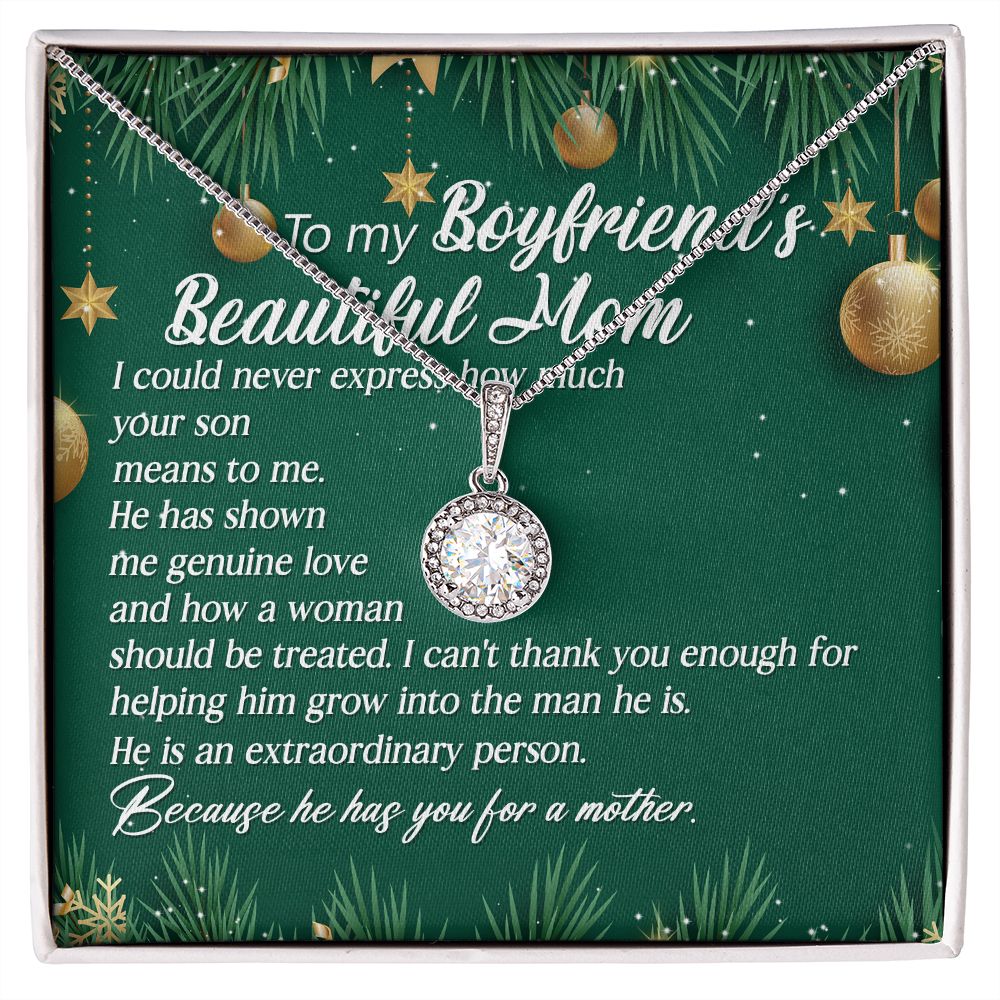 To My Boyfriend's Beautiful Mom - Mom Necklace, Gift For Boyfriend's Mom, Mother's Day Gift For Future Mother-in-law