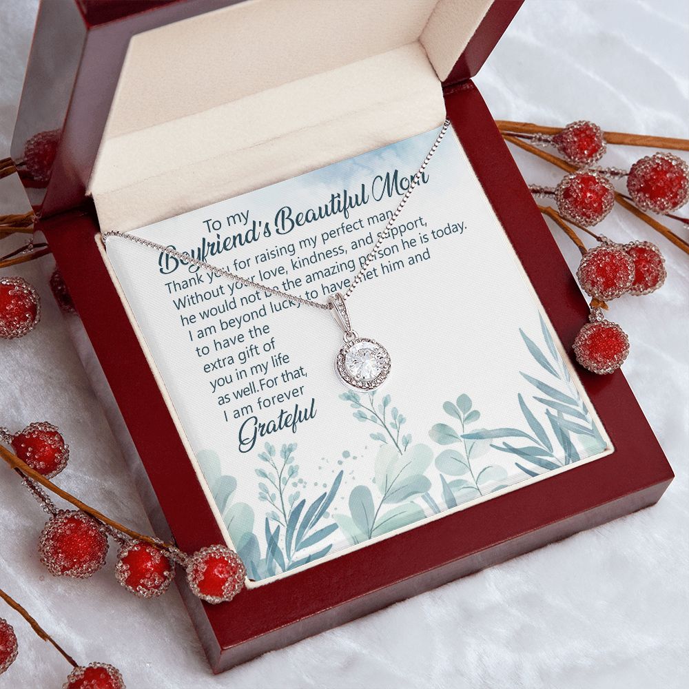 I Am Beyond Lucky To Have Met Him And To Have The Extra Gift Of You - Mom Necklace, Gift For Boyfriend's Mom, Mother's Day Gift For Future Mother-in-law
