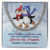 When Penguins Find Their Mate, They Stay Together Forever - Cuban Link Chain, Gift For Boyfriend, Gift For Him, Anniversary Gifts