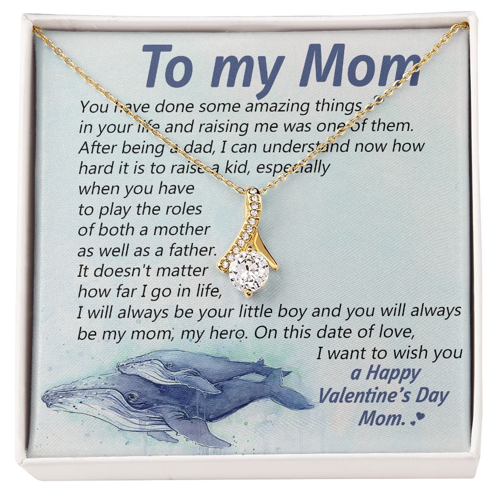 I Want To Wish You A Happy Valentine's Day Mom - Mom Necklace, Valentine's Day Gift For Mom, Mother's Day Gift For Mom