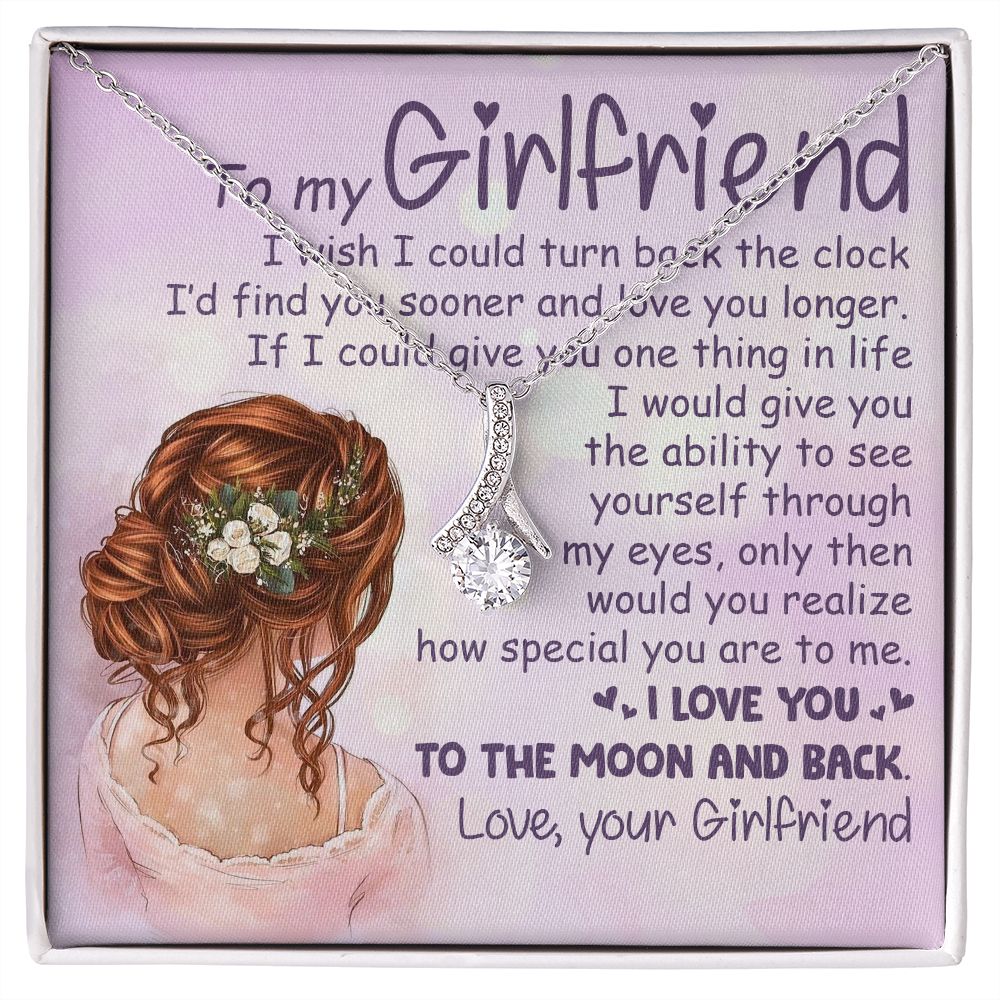 I Love You To The Moon And Back, My Girlfriend - Women's Necklace, Gift For Her, Anniversary Gift, Valentine's Day Gift For Girlfriend