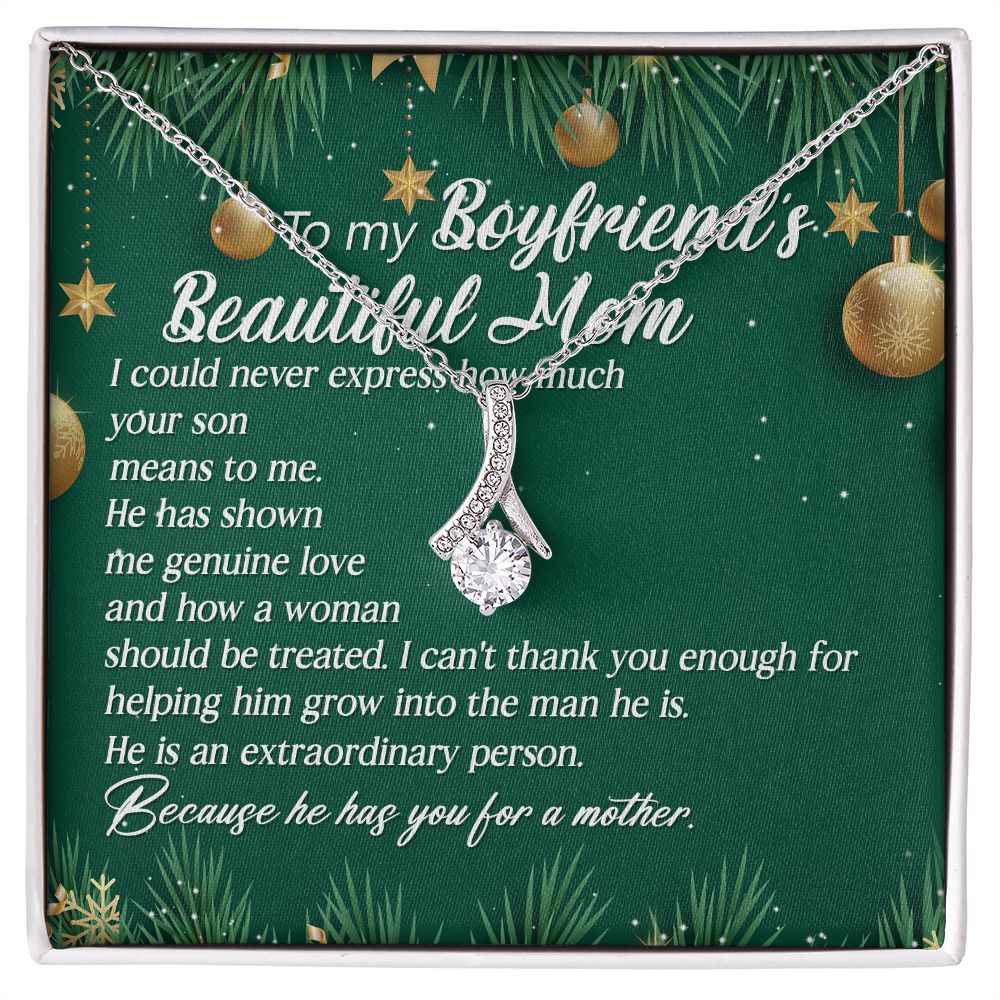My Boyfriend Is An Extraordinary Person Because He Has You For A Mother - Mom Necklace, Gift For Boyfriend's Mom, Mother's Day Gift For Future Mother-in-law