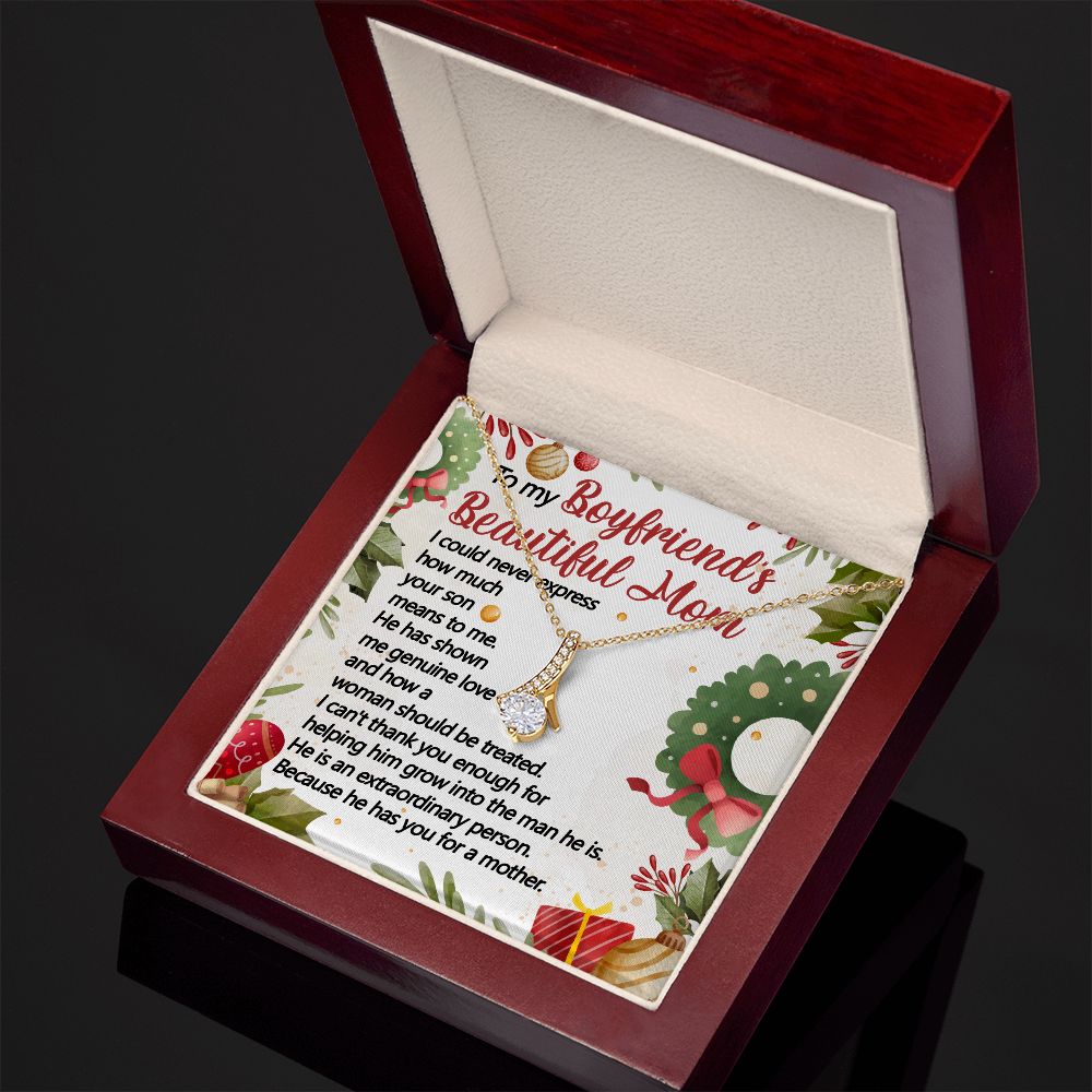 Because He Has You For A Mother - Mom Necklace, Gift For Boyfriend's Mom, Mother's Day Gift For Future Mother-in-law