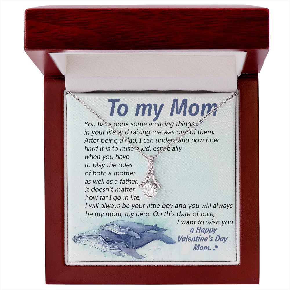 I Want To Wish You A Happy Valentine's Day Mom - Mom Necklace, Valentine's Day Gift For Mom, Mother's Day Gift For Mom