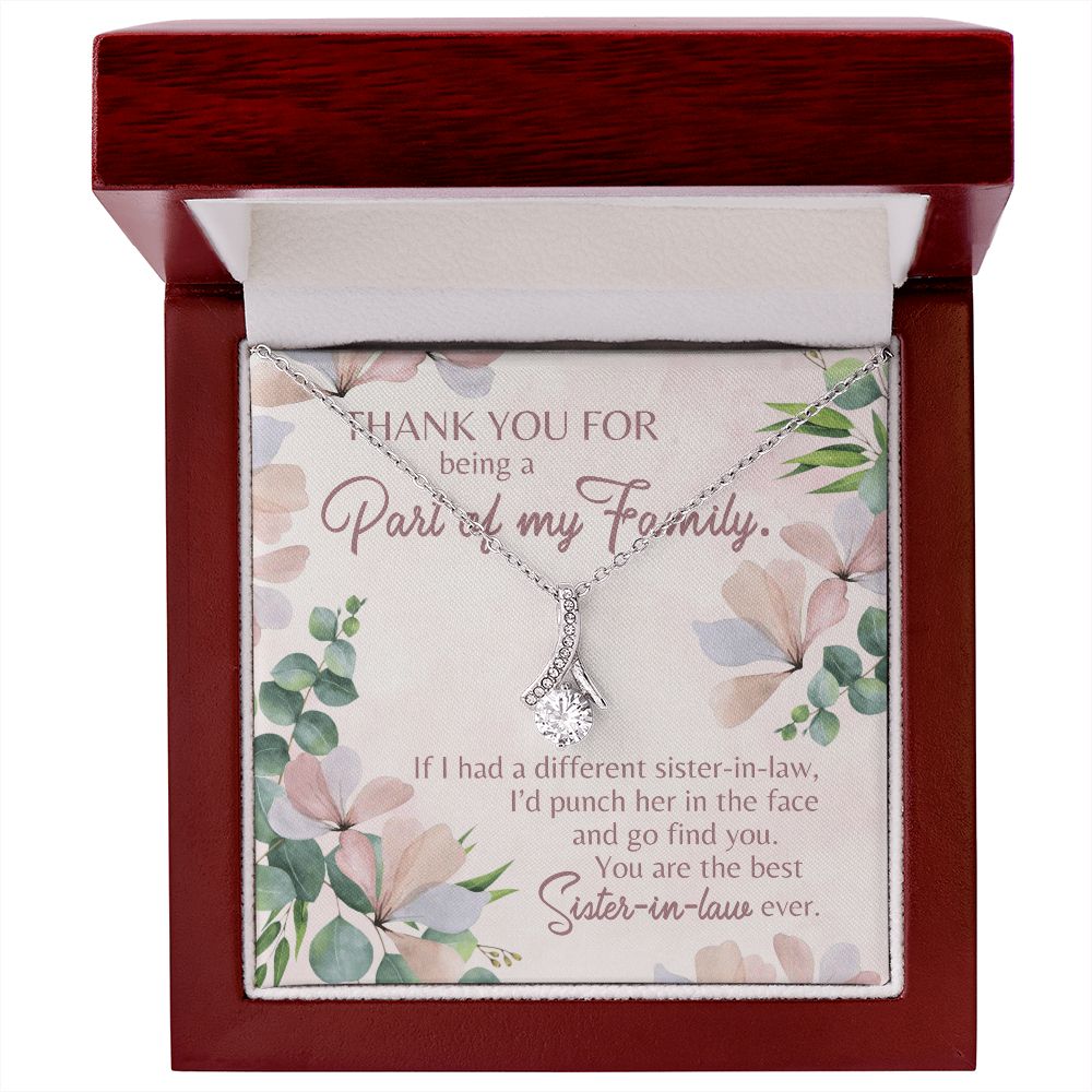 Thank You For Being A Part Of My Family - Women's Necklace, Sister's of Boyfriend, Gift For Sister-in-law, Christmas Gift Sister-in-law