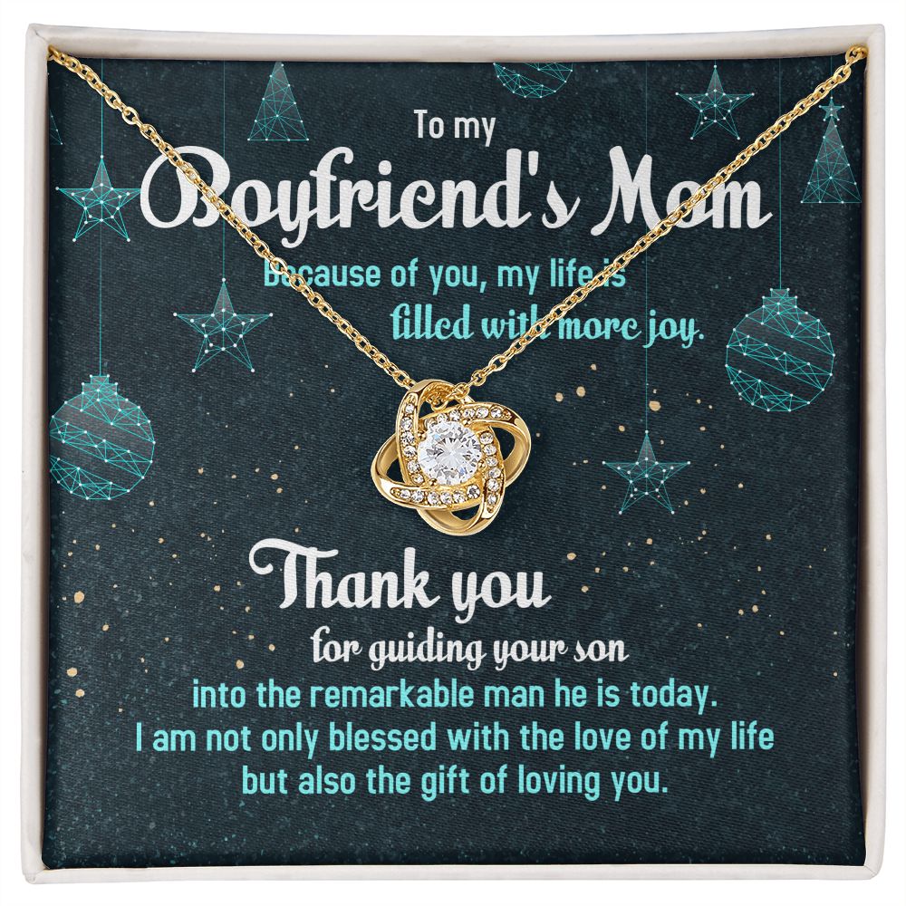 Because Of You, My Life Is Filled With More Joy - Mom Necklace, Gift For Boyfriend's Mom, Mother's Day Gift For Future Mother-in-law