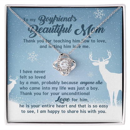 Thank You For Teaching Him How To Love, And Letting Him Love Me - Mom Necklace, Gift For Boyfriend's Mom, Mother's Day Gift For Future Mother-in-law