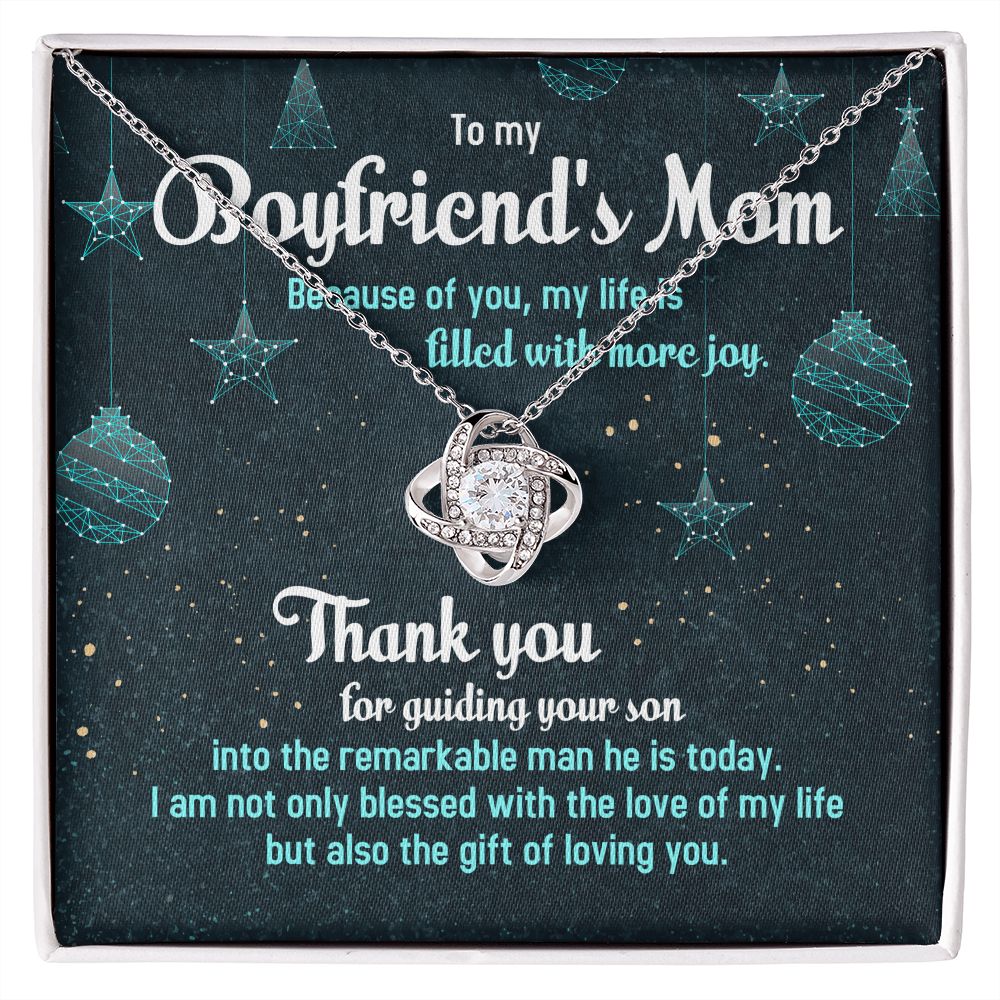 Because Of You, My Life Is Filled With More Joy - Mom Necklace, Gift For Boyfriend's Mom, Mother's Day Gift For Future Mother-in-law