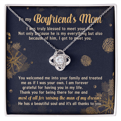 Because Of Him, I Got To Meet You - Mom Necklace, Gift For Boyfriend's Mom, Mother's Day Gift For Future Mother-in-law