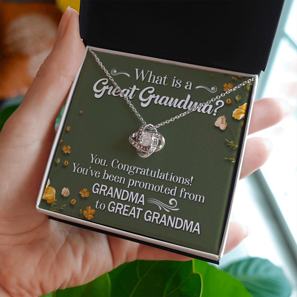 You've Been Promoted From Grandma To Great Grandma - Women's Necklace, Gift For Great Grandma-to-be, Gift For Future Grandma, Great Grandma Necklace