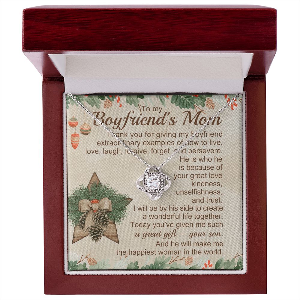 He Is Who He Is Because Of Your Great Love Kindness, Unselfishness, And Trust - Mom Necklace, Gift For Boyfriend's Mom, Mother's Day Gift For Future Mother-in-law