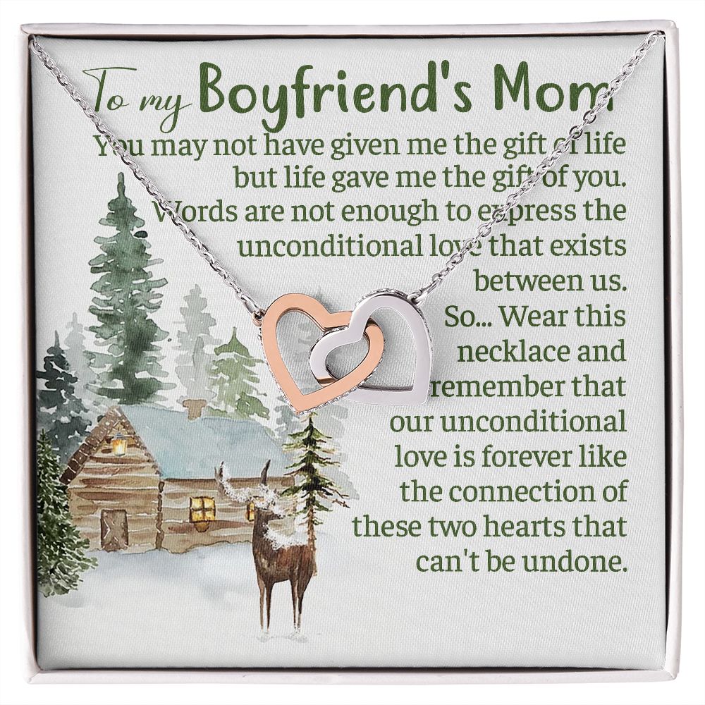 Our Unconditional Love Is Forever Like The Connection Of These Two Hearts That Can't Be Undone - Mom Necklace, Gift For Boyfriend's Mom, Mother's Day Gift For Future Mother-in-law