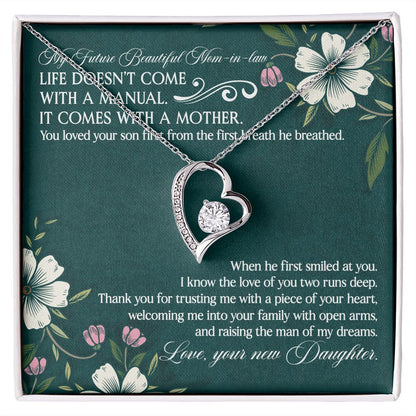 Life Doesn't Come With A Manual It Comes With A Mother - Mom Necklace, Gift For Boyfriend's Mom, Mother's Day Gift For Future Mother-in-law
