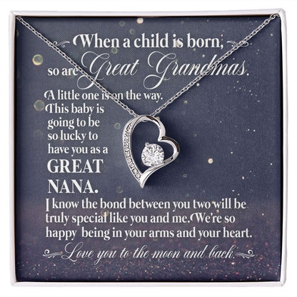 When A Child Is Born, So Are Great Grandmas - Women's Necklace, Gift For Grandma-to-be, Gift For Future Grandma. Grandma Necklace