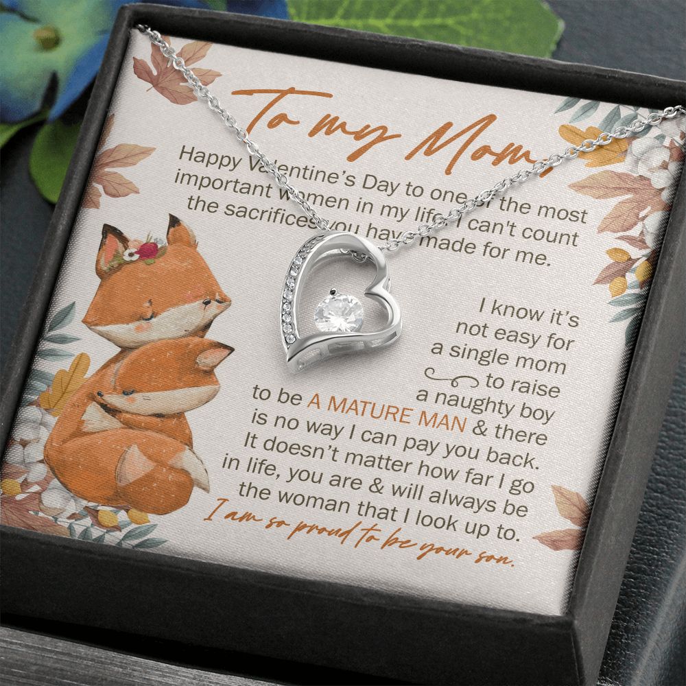 A Single Mom To Raise A Naughty Boy - Mom Necklace, Valentine's Day Gi -  Engrave The Love