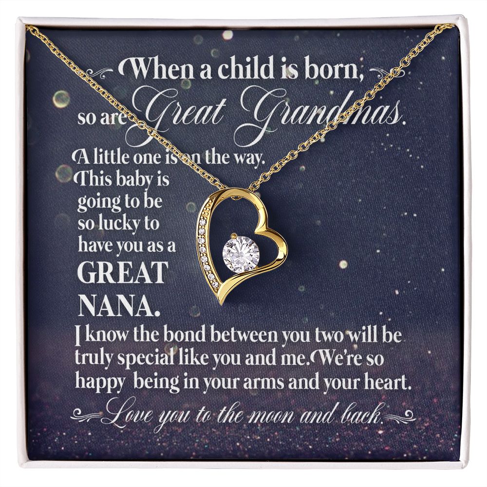 When A Child Is Born, So Are Great Grandmas - Women's Necklace, Gift For Grandma-to-be, Gift For Future Grandma. Grandma Necklace