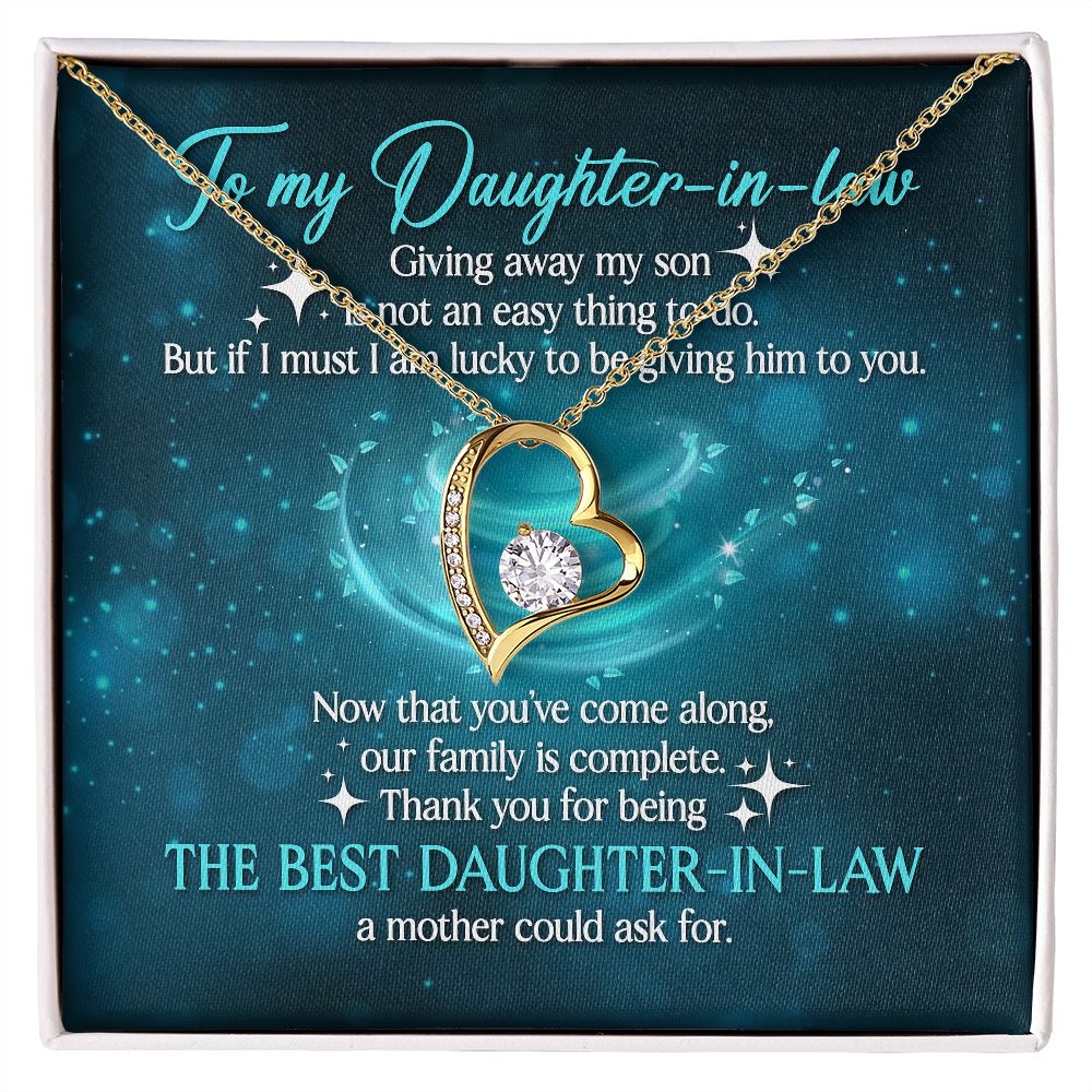 Thank You For Being The Best Daughter-In-Law - Women's Necklace, Gift For Son's Girlfriend, Gift For Future Daughter-in-law