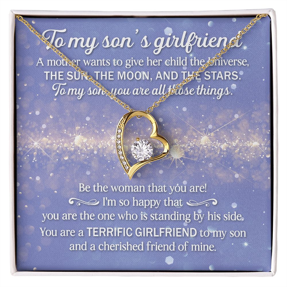 You Are A Terrific Girlfriend To My Son And A Cherished Friend Of Mine - Women's Necklace, Gift For Son's Girlfriend, Gift For Future Daughter-in-law