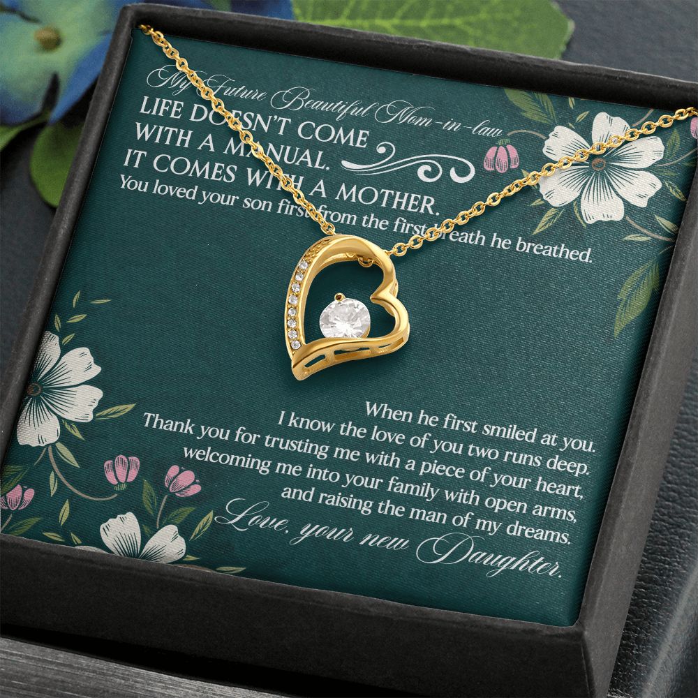 Life Doesn't Come With A Manual It Comes With A Mother - Mom Necklace, Gift For Boyfriend's Mom, Mother's Day Gift For Future Mother-in-law