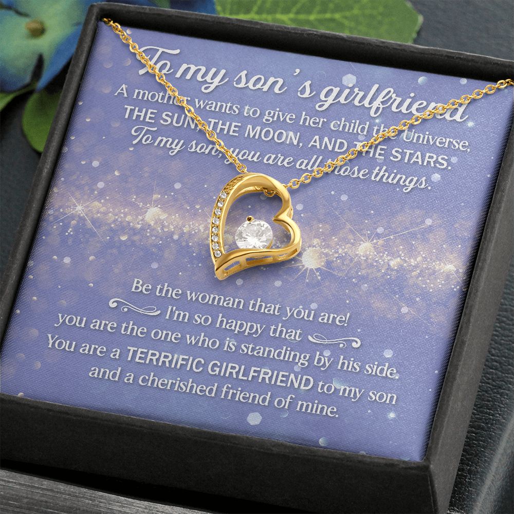 You Are A Terrific Girlfriend To My Son And A Cherished Friend Of Mine - Women's Necklace, Gift For Son's Girlfriend, Gift For Future Daughter-in-law