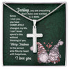 Merry Christmas To The Person Who Fills My Heart With Happiness - Cross Necklace, Gift For Boyfriend, Gift For Him, Anniversary Gifts